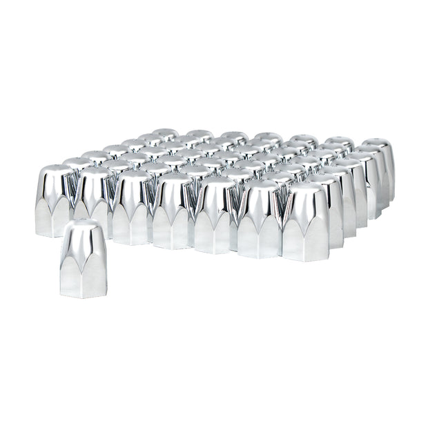 1 1/2" x 2 3/4" Chrome Plastic Tall Nut Cover - Push-On (60 Pack)