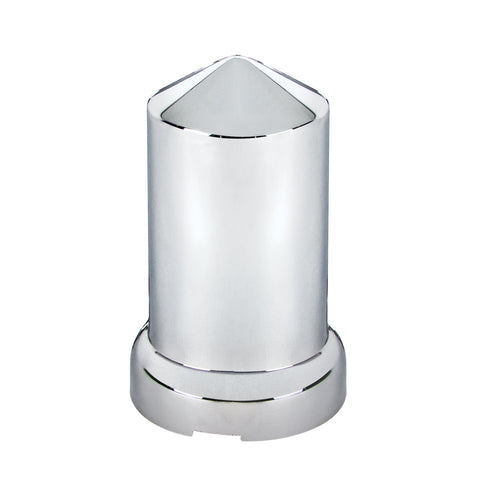 33mm X 3 3/16" Chrome Plastic Pointed Nut Cover W/ Flange - Push-On