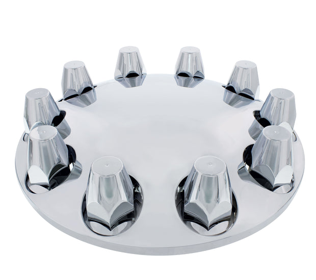 Chrome Moon Front Axle Cover W/ 33mm Nut Cover - Thread-On