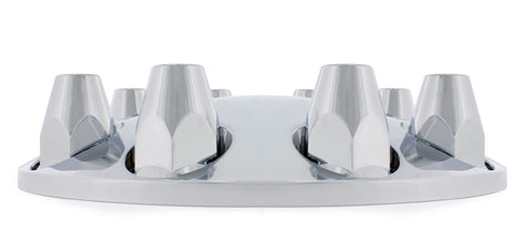 Chrome Moon Front Axle Cover W/ 33mm Nut Cover - Thread-On