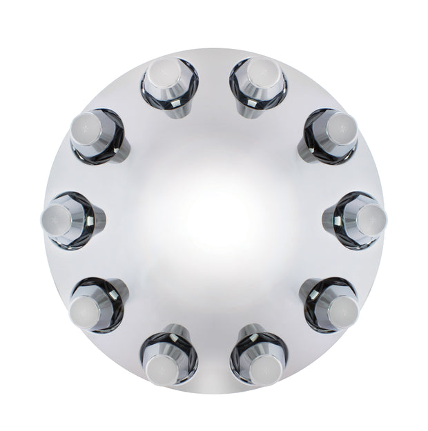 Chrome Moon Front Axle Cover W/ 33mm Nut Cover - Thread-On