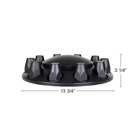 Matte Black Dome Front Axle Cover With 33mm Thread-on Nut Cover