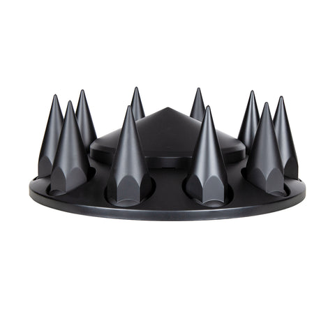 Matte Black Pointed Front Axle Cover With 33mm Spike Thread-on Nut Cover