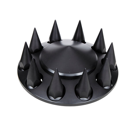 Matte Black Pointed Front Axle Cover With 33mm Spike Thread-on Nut Cover