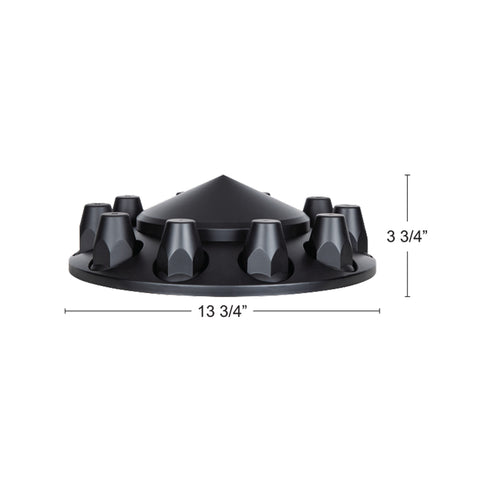 Matte Black Pointed Front Axle Cover With 33mm Thread-on Nut Cover