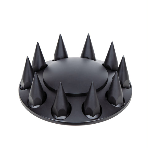 Matte Black Dome Front Axle Cover w/ 33mm Spike Thread-on Nut Cover