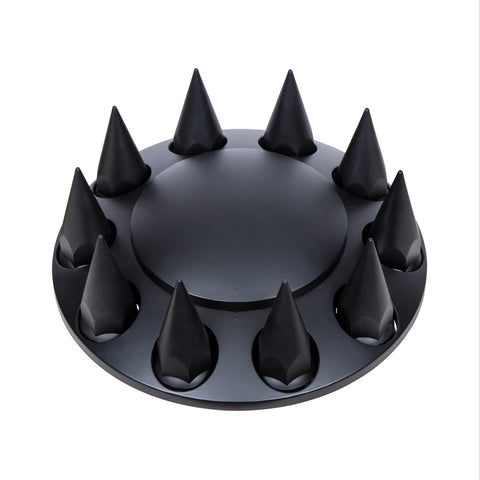 Matte Black Dome Front Axle Cover w/ 33mm Spike Thread-on Nut Cover