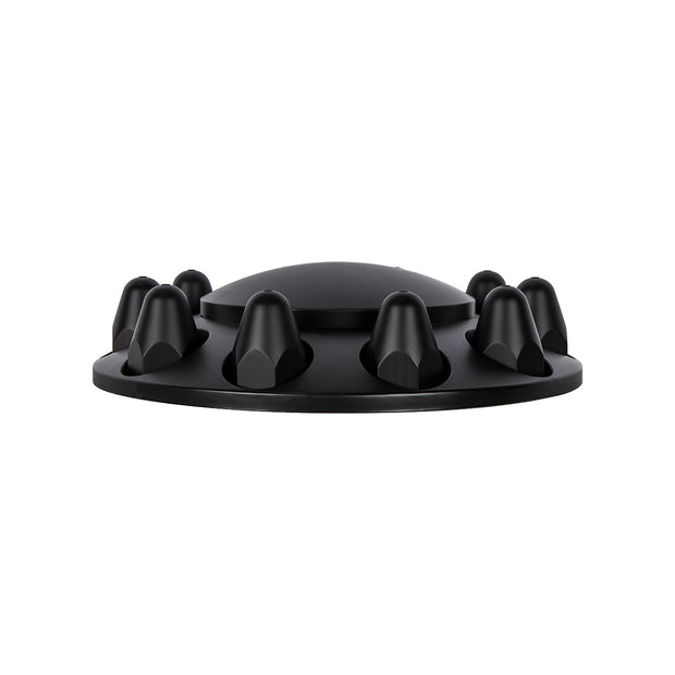 Black Front Axle Cover With Dome Cap & 1-1/2" Nut Covers - Push-On