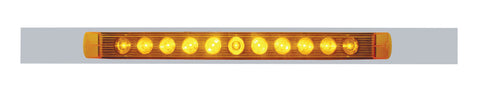 Chrome Top Mud Flap Plate w/ 11 LED 17" Light Bar - Amber LED/Amber Lens