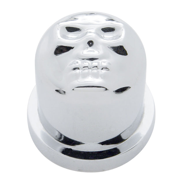 7/16" X 3/4" Chrome Plastic Skull Nut Cover, Push-On Style