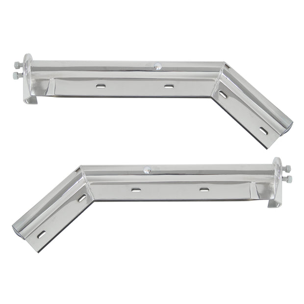 28" Chrome 45 Degree Angled Mud Flap Hanger - 1 1/8" Bolt Pattern