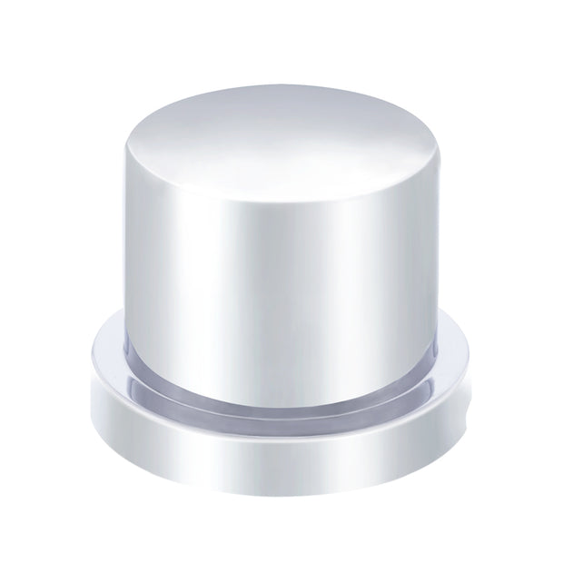 11/16" x 15/16" Chrome Plastic Flat Top Nut Cover - Push-On (10 Pack)
