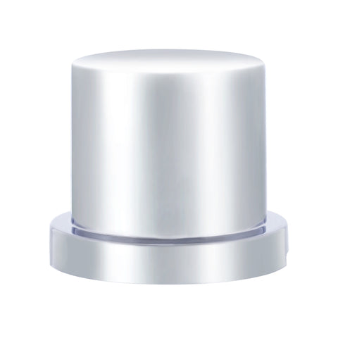 1 1/8" X 1 1/2" Chrome Plastic Flat Top Nut Cover - Push-On