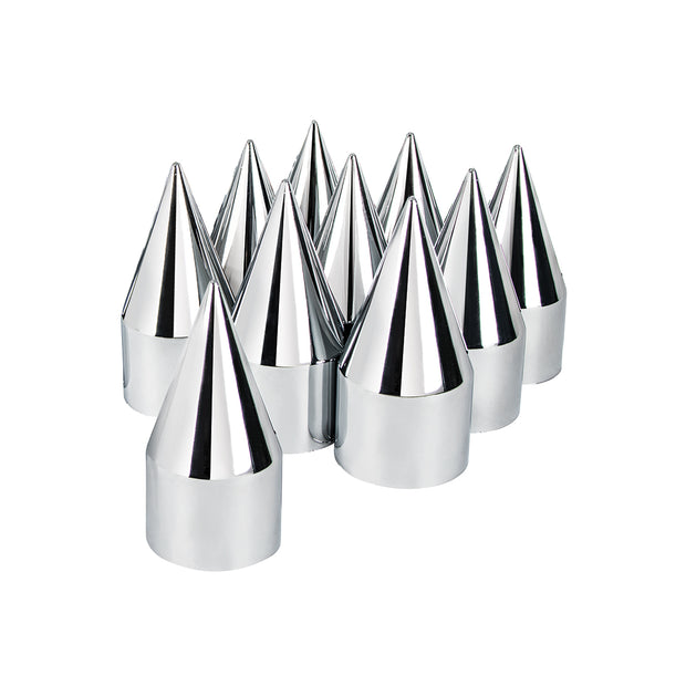 1-1/2" x 4 1/8" Chrome Plastic Spike Nut Cover - Push-On (10 Pack)