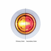 3 LED 3/4" "DOUBLE FURY" DUAL COLOR MINI CLEARANCE/MARKER LIGHT WITH BEZEL - AMBER/RED