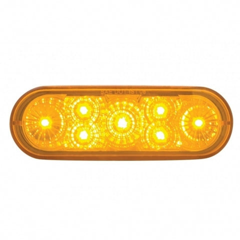 7 AMBER LED OVAL S/T/T & P/T/C LIGHT - AMBER LENS 