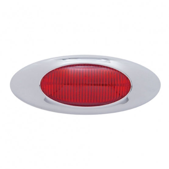 16 RED LED "PHANTOM I" CLEARANCE/MARKER LIGHT W/ CHROME PLASTIC BEZEL - RED LENS