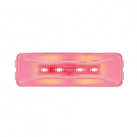 10 RED LED RECTANGULAR CLEARANCE / MARKER LIGHT - GLO LIGHT - CLEAR LENS