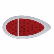 39 RED LED "TEARDROP" S/T/T LIGHT W/ CHROME FLUSH MOUNT SINGLE BAR DESIGN BEZEL - RED LENS