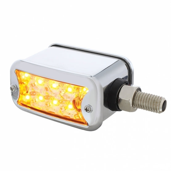 CARD10 AMBER/10 RED LED DUAL FUNCTION STRAIGHT MOUNT DOUBLE FACE REFLECTOR LIGHT W/FLAT VISOR - CLEAR LENS/CLEAR LENS