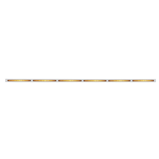 79 1/2" Stainless Bumper Light Bracket w/ Six 14 LED 12" Light Bars - Amber LED/Amber Lens