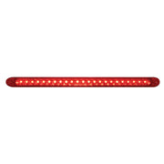 Chrome Top Mud Flap Plate w/ 23 LED 17" Reflector Light Bar - Red LED/Red Lens