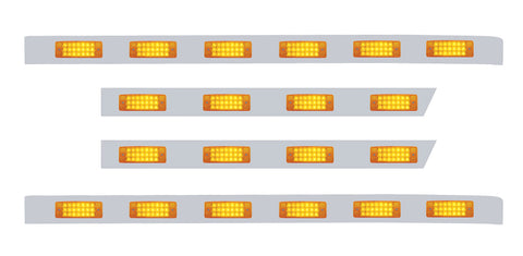 Peterbilt 63" Stainless Sleeper Panel w/ Twenty 21 LED Rectangular - Amber LED/Amber Lens