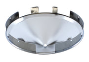 6 Uneven Notched Stainless Front Hub Cap w/ 3 Bar Spinner - 1" Lip