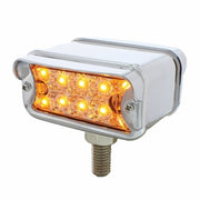 10 AMBER/10 RED LED DUAL FUNCTION T-MOUNT DOUBLE FACE REFLECTOR LIGHT W/HORIZONTAL VISOR - CLEAR LENS/CLEAR LENS