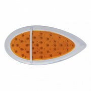 39 AMBER LED "TEARDROP" P/T/C LIGHT W/ CHROME FLUSH MOUNT SINGLE BAR DESIGN BEZEL - AMBER LENS