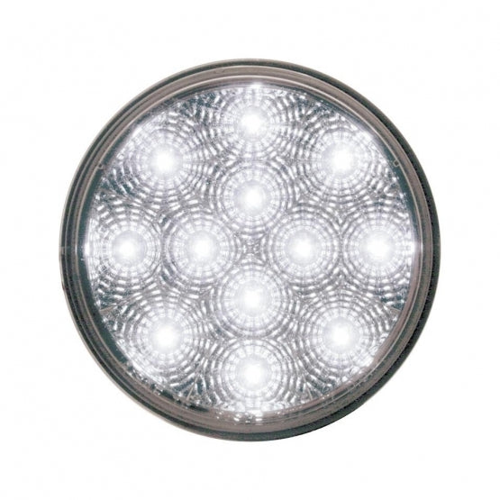 12 WHITE LED 4" AUXILIARY/UTILITY LIGHT W/ REFLECTOR - CLEAR LENS