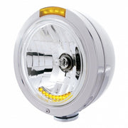 S.S. "BULLET" PB HEADLIGHT W/ AMBER SINGLE FUNCTION SIGNAL LIGHT - 10 AMBER LED CRYSTAL HALOGEN