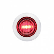 STAINLESS STEEL 3 RED LED MINI CLEARANCE/MARKER LIGHT - CLEAR LENS