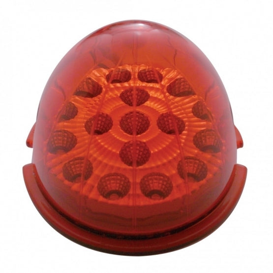 17 RED LED ROUND REFLECTOR AUXILIARY/CAB LIGHT - RED LENS 