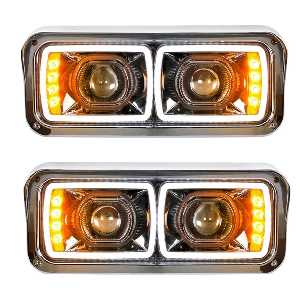 High Power LED Projection Headlight with LED Turn Signal & 100% LED Position Light Bar