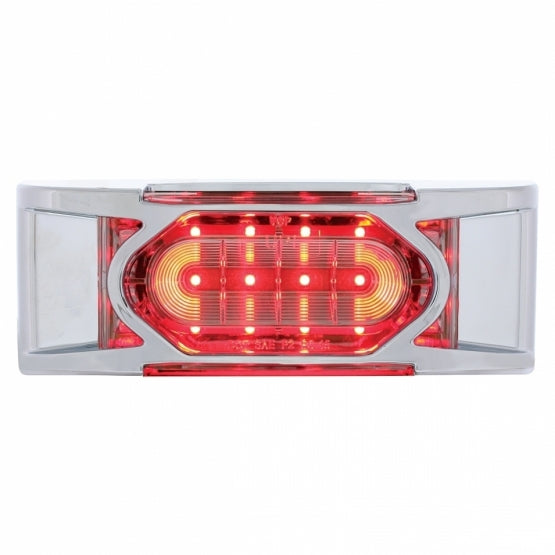 16 LED REFLECTOR CLEARANCE/MARKER LIGHT WITH CHROME BEZEL- RED/CLEARD LENS