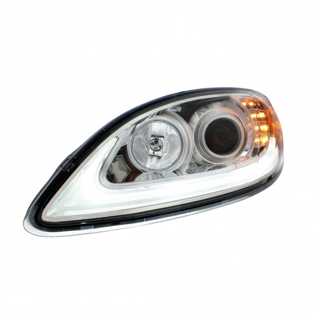 Black Projection Headlight With LED Turn Signal For IN Prostar