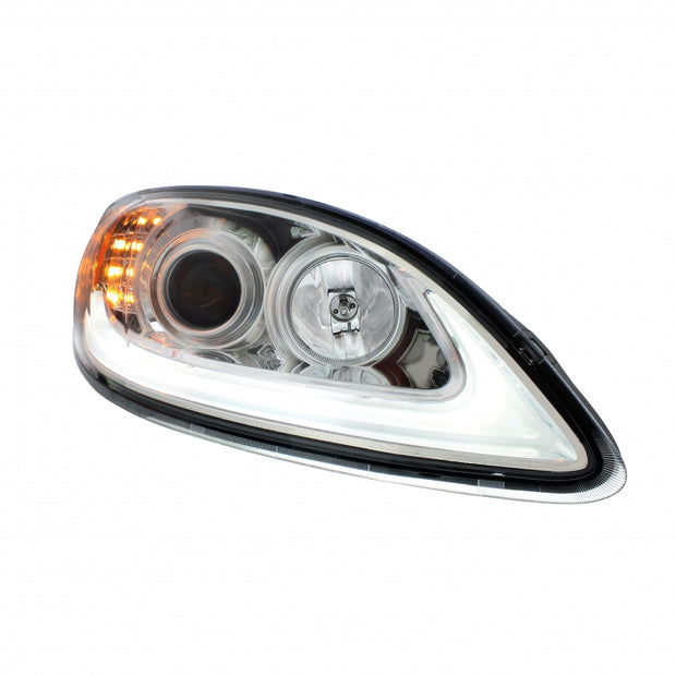 Black Projection Headlight With LED Turn Signal For IN Prostar