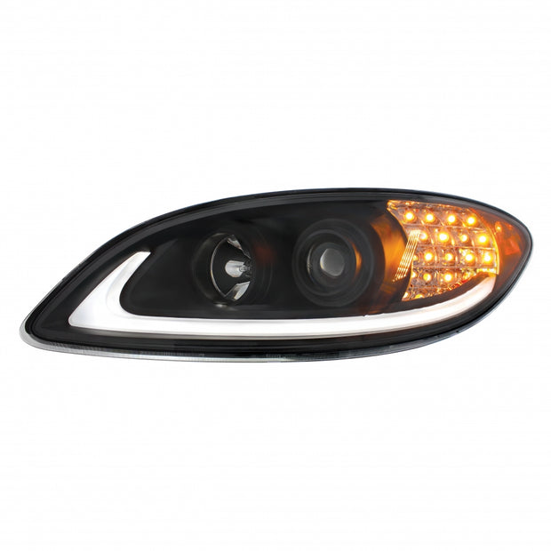 Black Projection Headlight With LED Turn Signal For IN Prostar