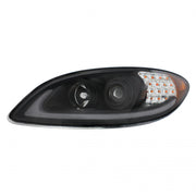 Black Projection Headlight With LED Turn Signal For IN Prostar