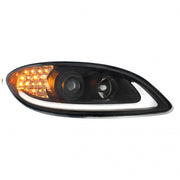 Black Projection Headlight With LED Turn Signal For IN Prostar