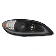 Black Projection Headlight With LED Turn Signal For IN Prostar