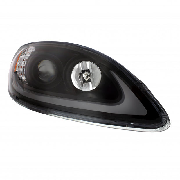 Black Projection Headlight With LED Turn Signal For IN Prostar