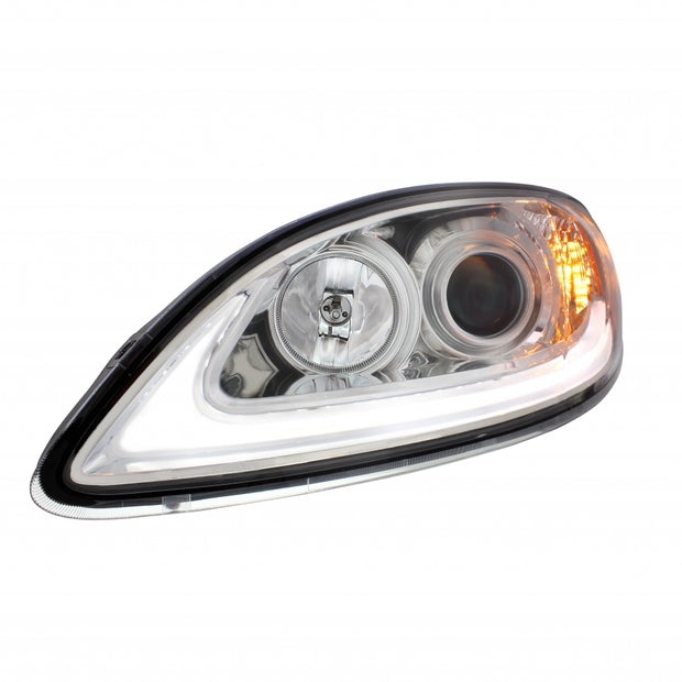 Chrome Projection Headlight With LED Light Bar For IN Prostar