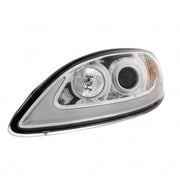 Chrome Projection Headlight With LED Light Bar For IN Prostar