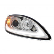 Chrome Projection Headlight With LED Light Bar For IN Prostar