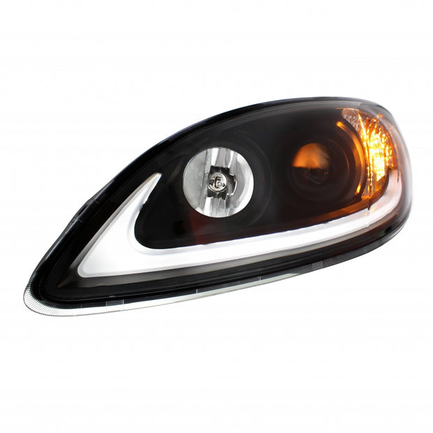 Chrome Projection Headlight With LED Light Bar For IN Prostar