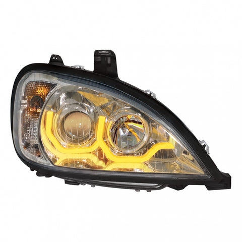 Chrome Projection Headlight For 1996-18 Freightliner Columbia w/ Dual Function Light Bar