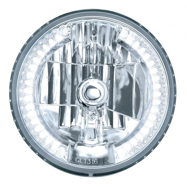 7" Crystal Headlight w/ 34 Amber LED Position Light