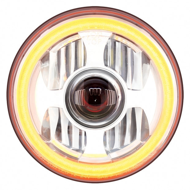 7" High Power LED Projection Headlight with Dual Function LED Halo Ring